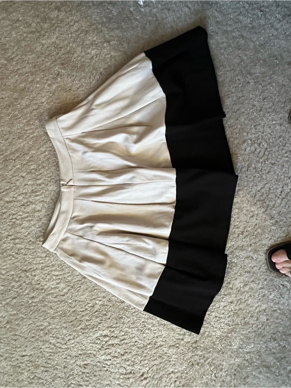Express Black and Cream Paneled Skater Skirt